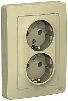 Розетка с заземлением Systeme Electric Blanca 1-м. 2-мод. бежевый картинка